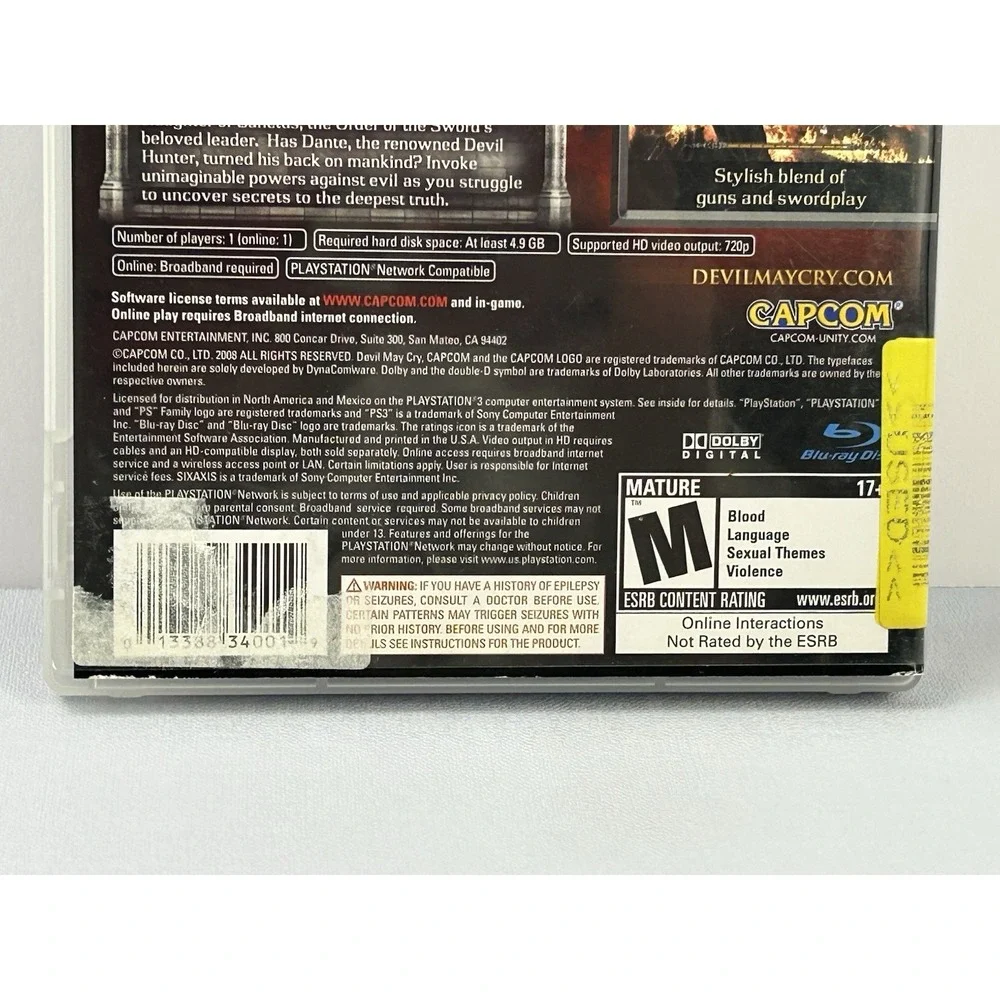 Devil May Cry 4 PS3 PlayStation 3 Game Complete CIB Excellent Untested